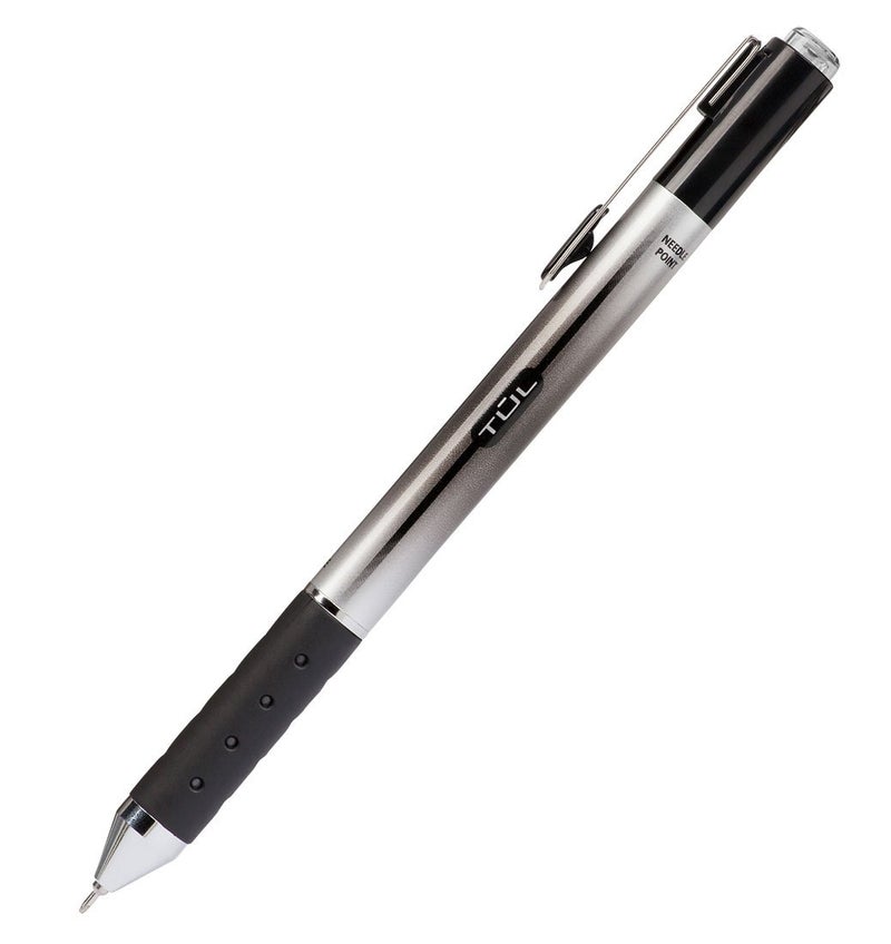 TUL Retractable Gel Pens 0.5mm Needle Point Fine, Black/Blue Bundle (2 4-packs) - Image 2